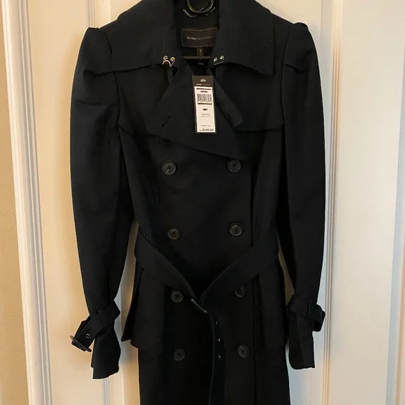 BCBGMaxAzria Jackets Coats Bcbg Maxazria Peplum Trench Coat New Price Firm Poshmark